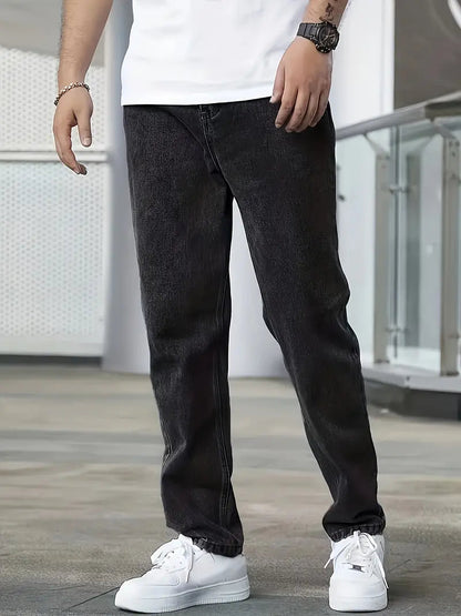 Heren Jeans met Rechte Pijpen en Lichte Wassing