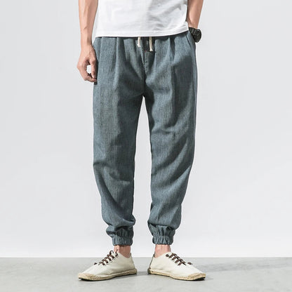 Heren Joggingbroek met Elastische Taille en Koordsluiting Blauw