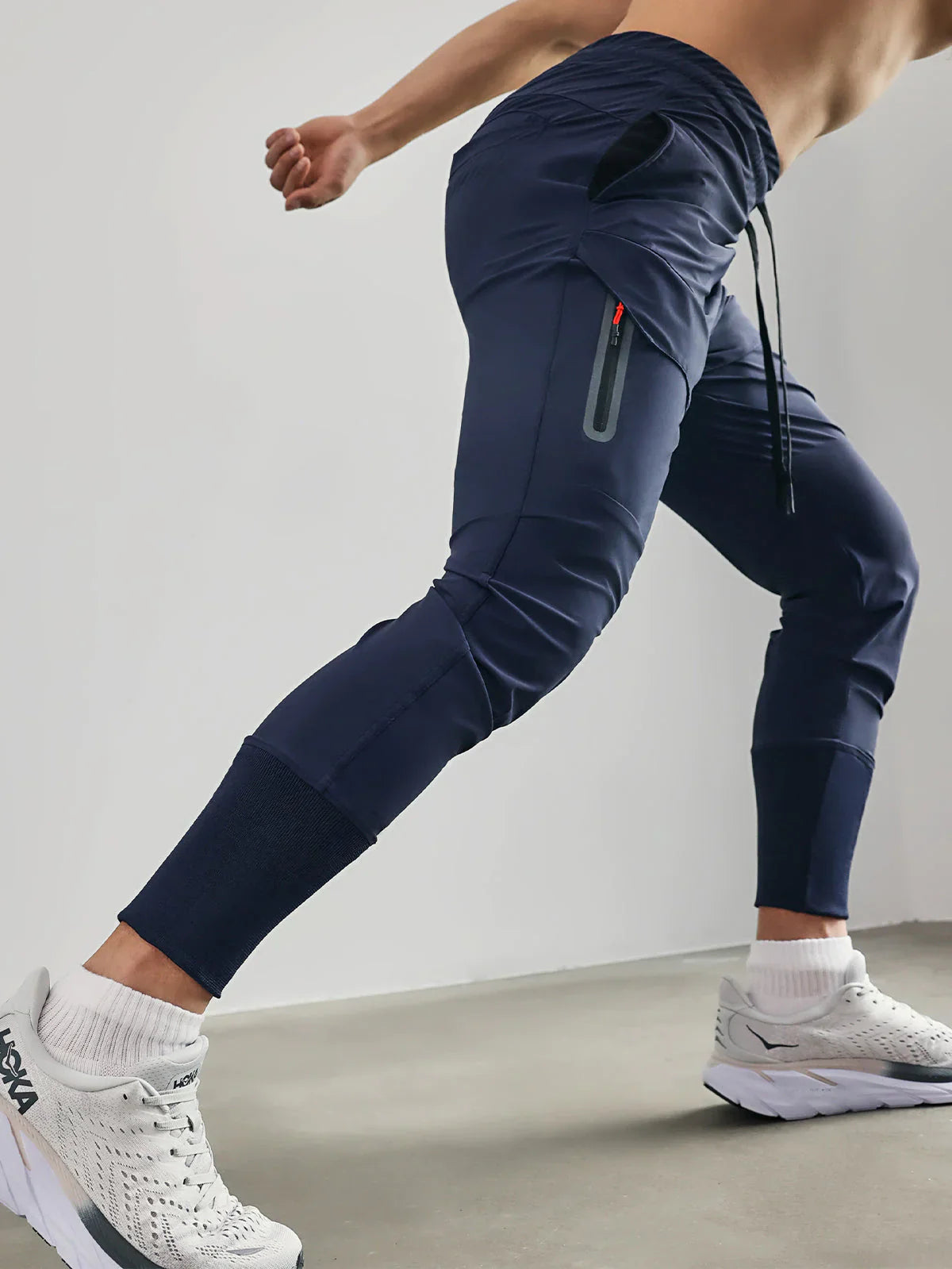 Heren Joggingbroek Slim Fit met Zijzakken en Elastische Enkelbanden Marineblauw