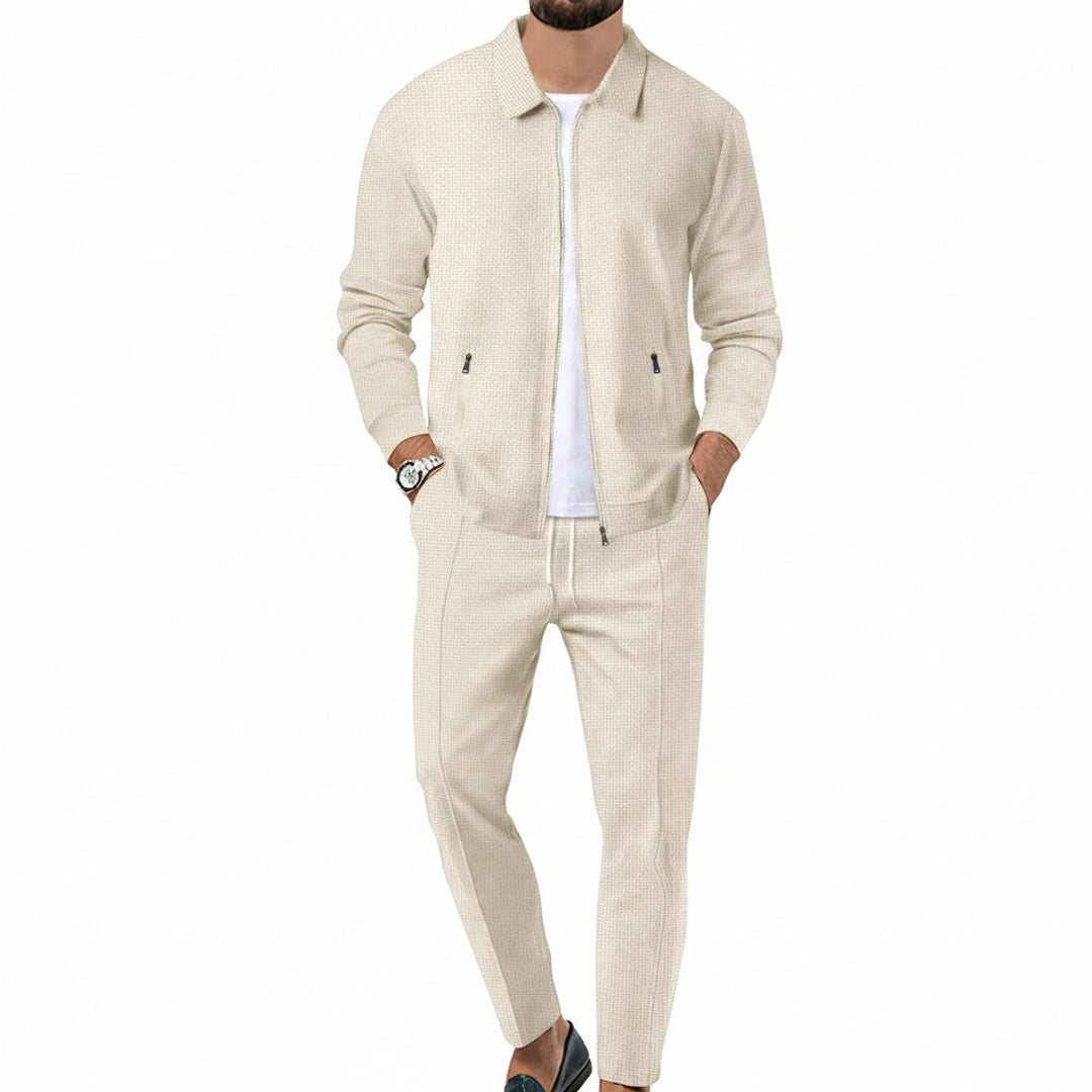 Heren Joggingpak met Ritssluiting en Kraag ##POS:1##