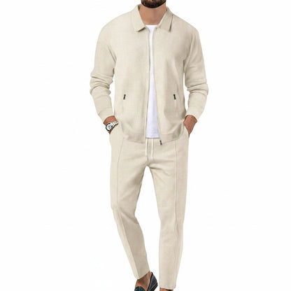 Heren Joggingpak met Ritssluiting en Kraag ##POS:1##