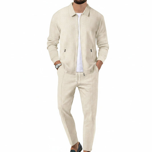 Heren Joggingpak met Ritssluiting en Kraag ##POS:1##