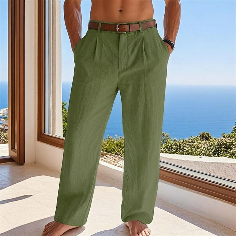 Heren Lange Broek met Plooi en Zijzakken Regular Fit