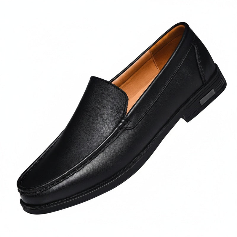 Heren Loafers Instappers met Naaïdetails en Blokzool