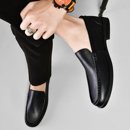 Heren Loafers Instappers met Naaïdetails en Blokzool