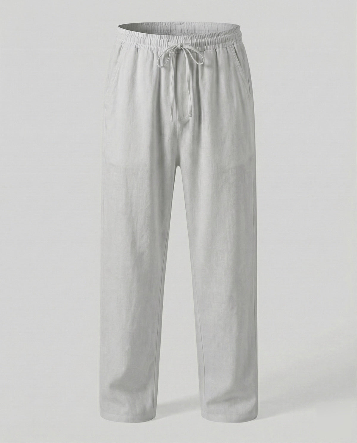 Heren Lounge Broek met Elastische Taille en Trekkoord Lichtgrijs