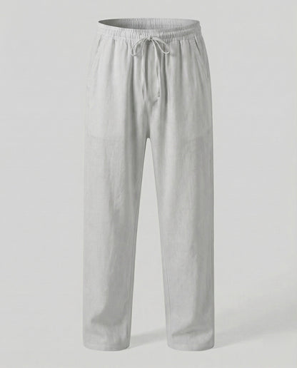 Heren Lounge Broek met Elastische Taille en Trekkoord Lichtgrijs