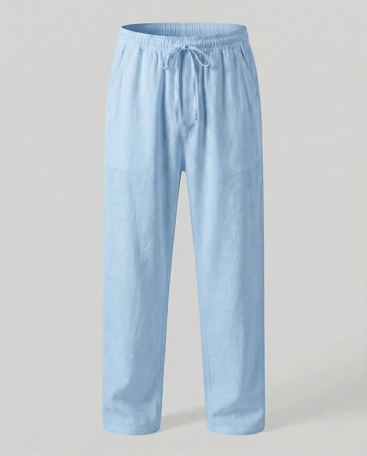 Heren Lounge Broek met Elastische Taille en Trekkoord Lichtblauw