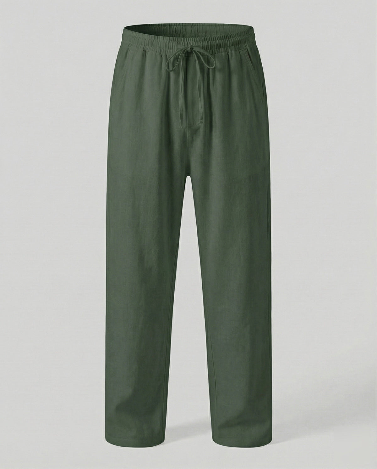 Heren Lounge Broek met Elastische Taille en Trekkoord Groen