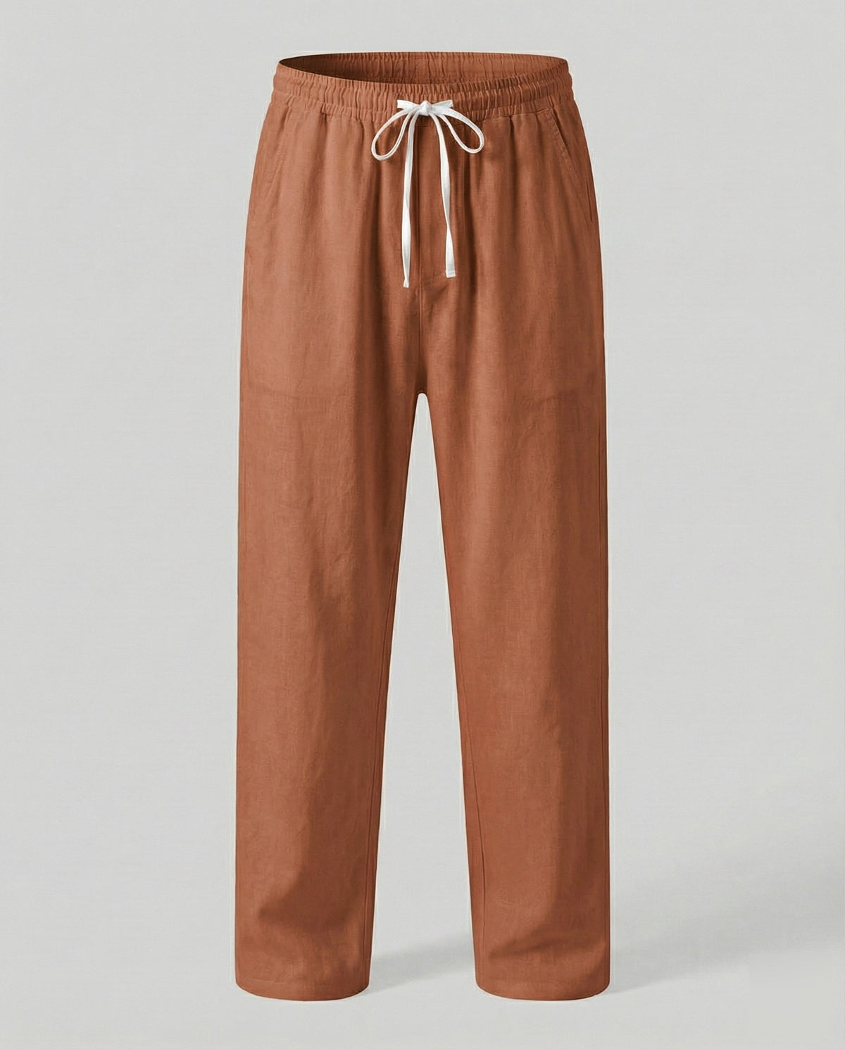 Heren Lounge Broek met Elastische Taille en Trekkoord Oranje