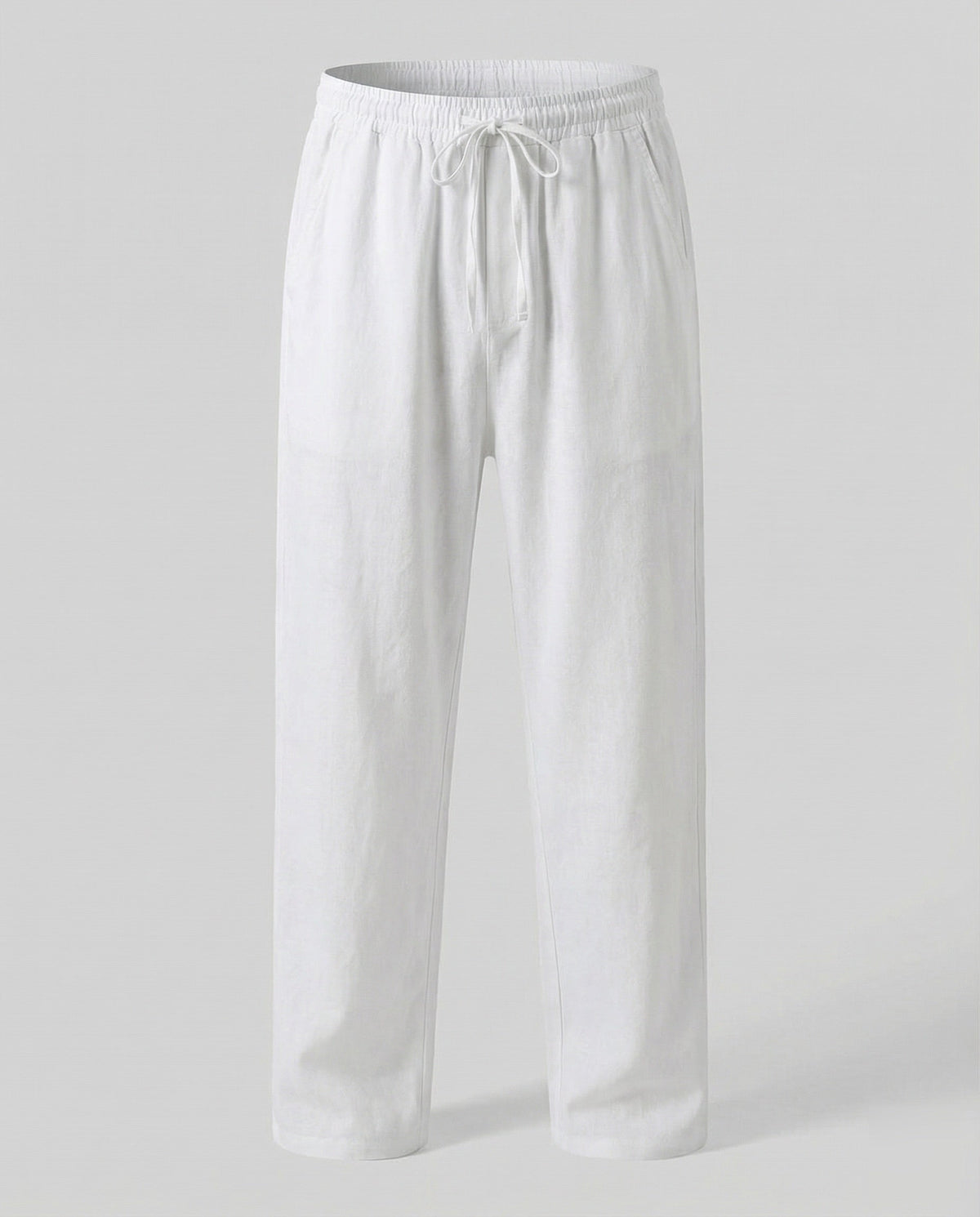 Heren Lounge Broek met Elastische Taille en Trekkoord Wit
