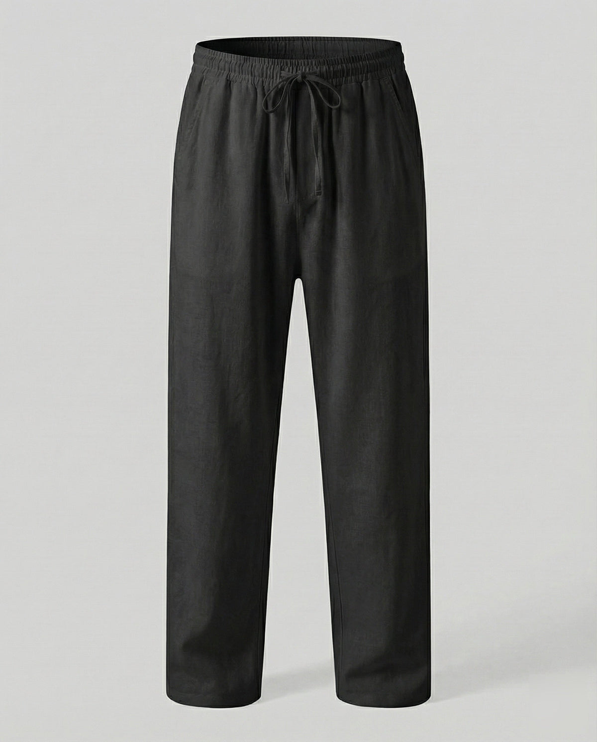 Heren Lounge Broek met Elastische Taille en Trekkoord Zwart