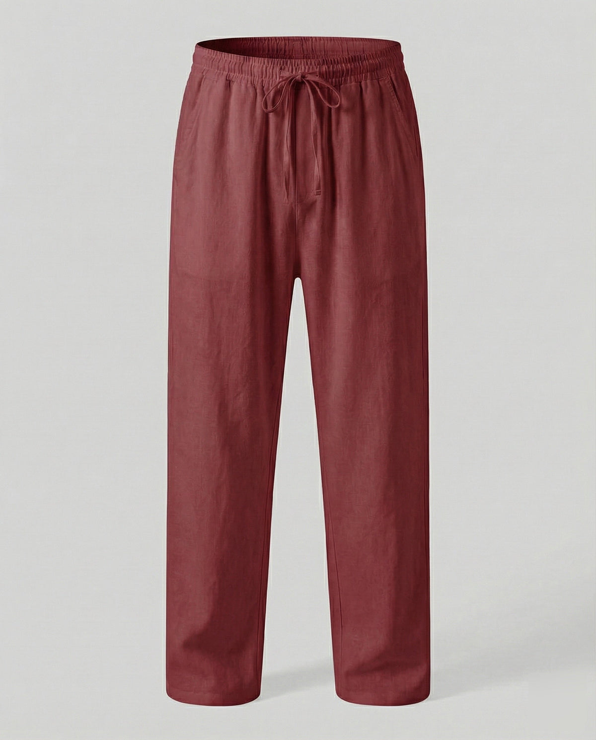 Heren Lounge Broek met Elastische Taille en Trekkoord Bordeaux