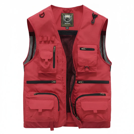 Heren Outdoor Vest met Meerdere Zakken en V-hals