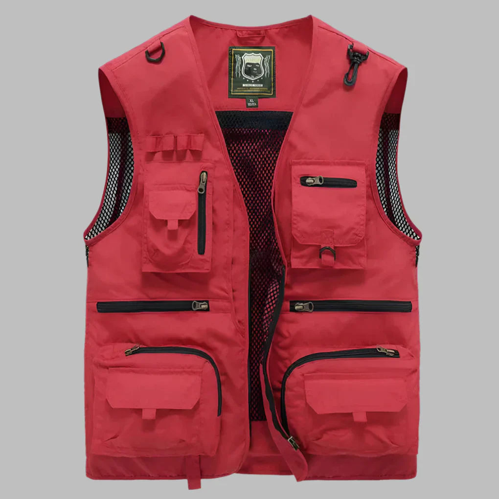 Heren Outdoor Vest met Meerdere Zakken en V-hals