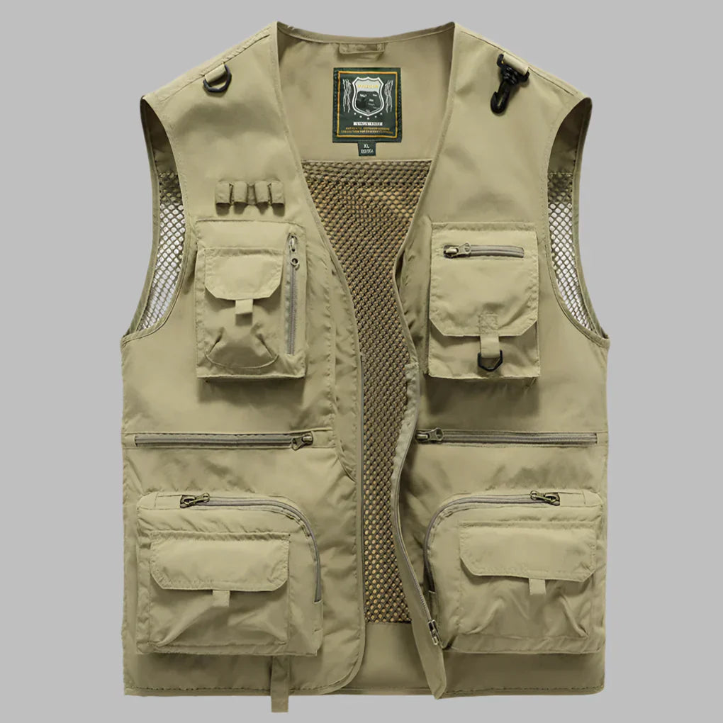 Heren Outdoor Vest met Meerdere Zakken en V-hals