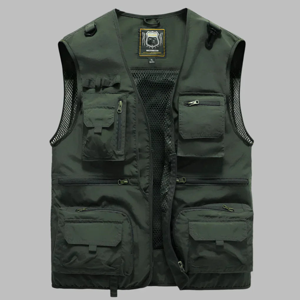 Heren Outdoor Vest met Meerdere Zakken en V-hals