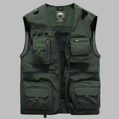 Heren Outdoor Vest met Meerdere Zakken en V-hals