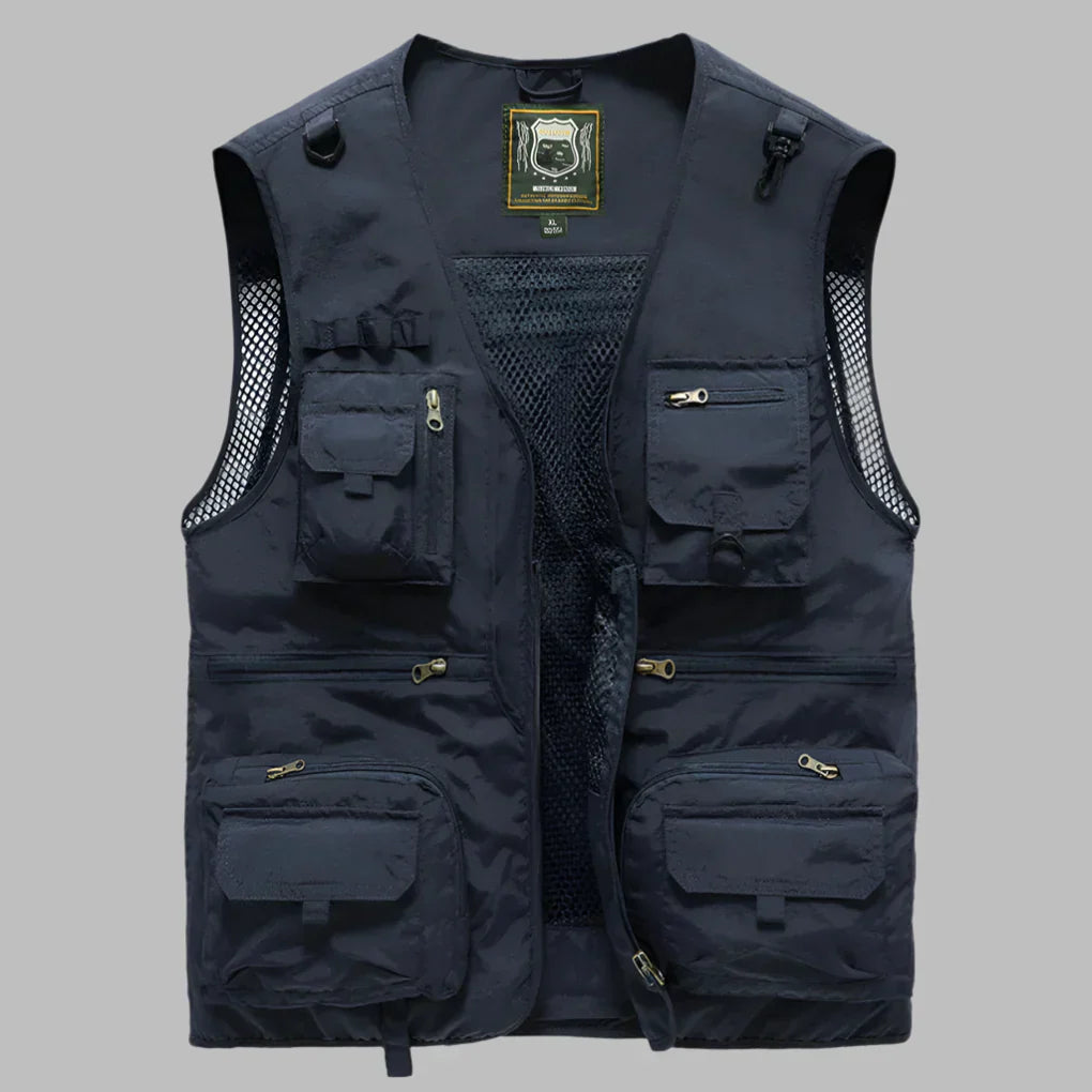Heren Outdoor Vest met Meerdere Zakken en V-hals
