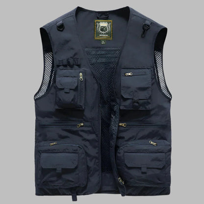 Heren Outdoor Vest met Meerdere Zakken en V-hals