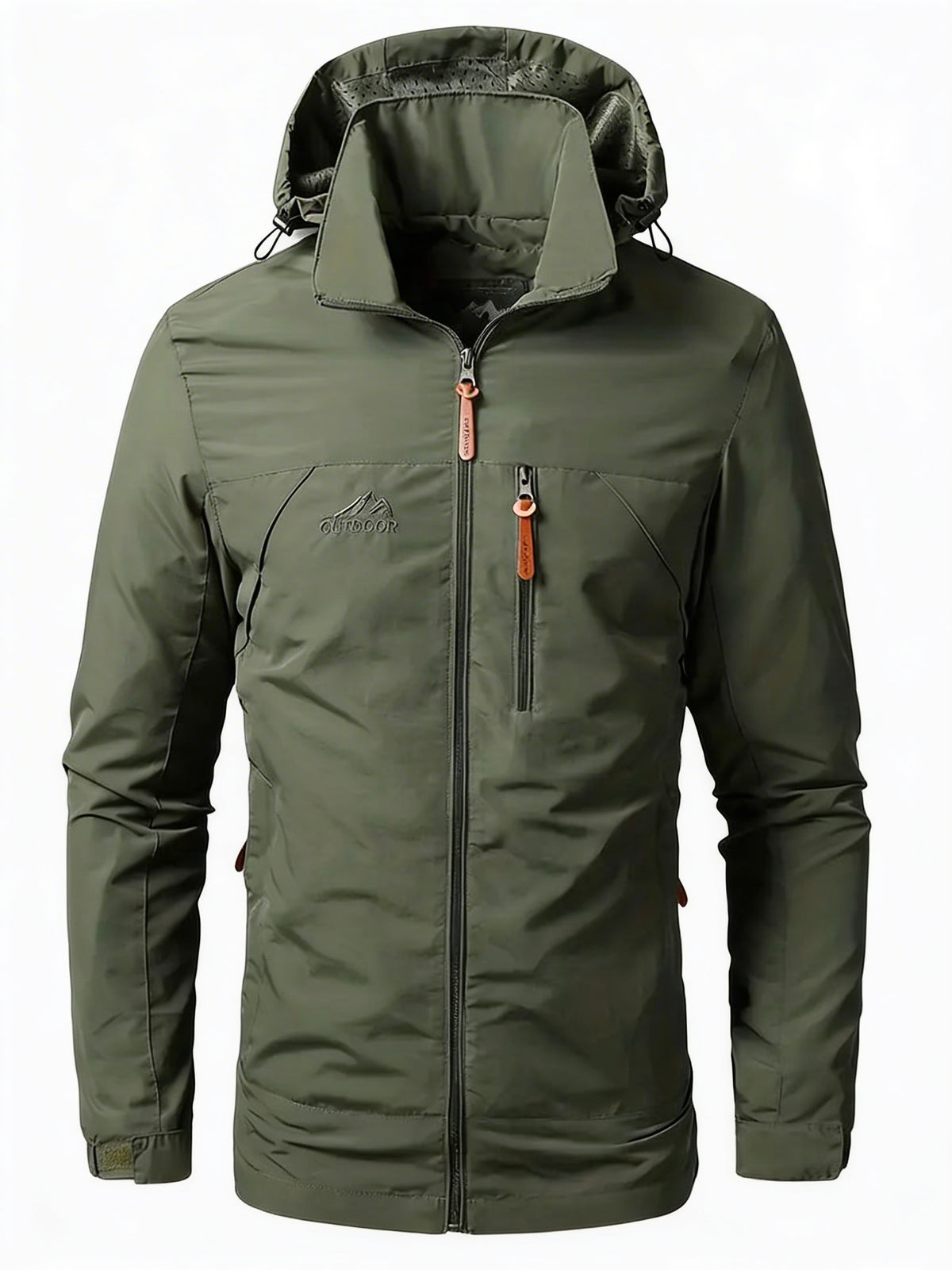 Heren Outdoorjas met Capuchon en Borstzak