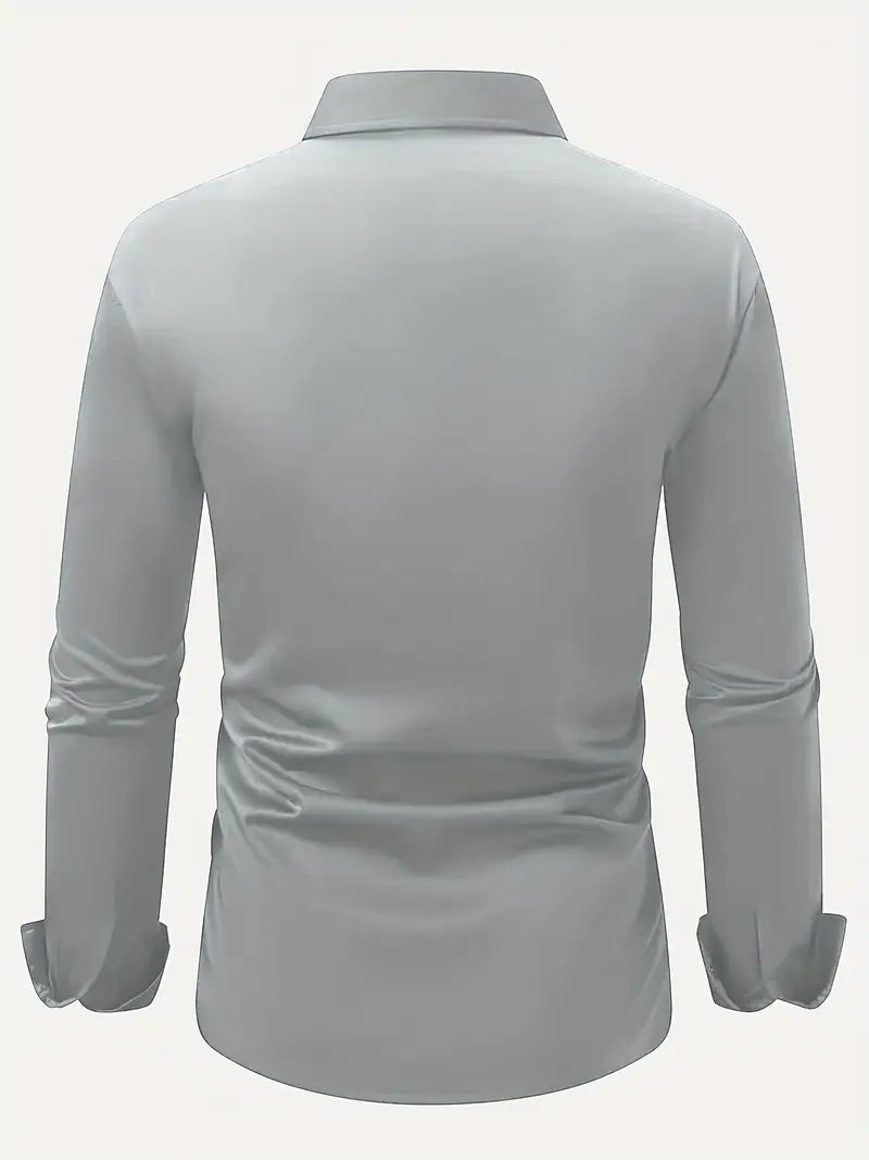 Heren Overhemd Slim Fit met Lange Mouwen en Kentkraag