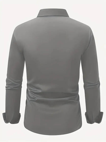Heren Overhemd Slim Fit met Lange Mouwen en Kentkraag