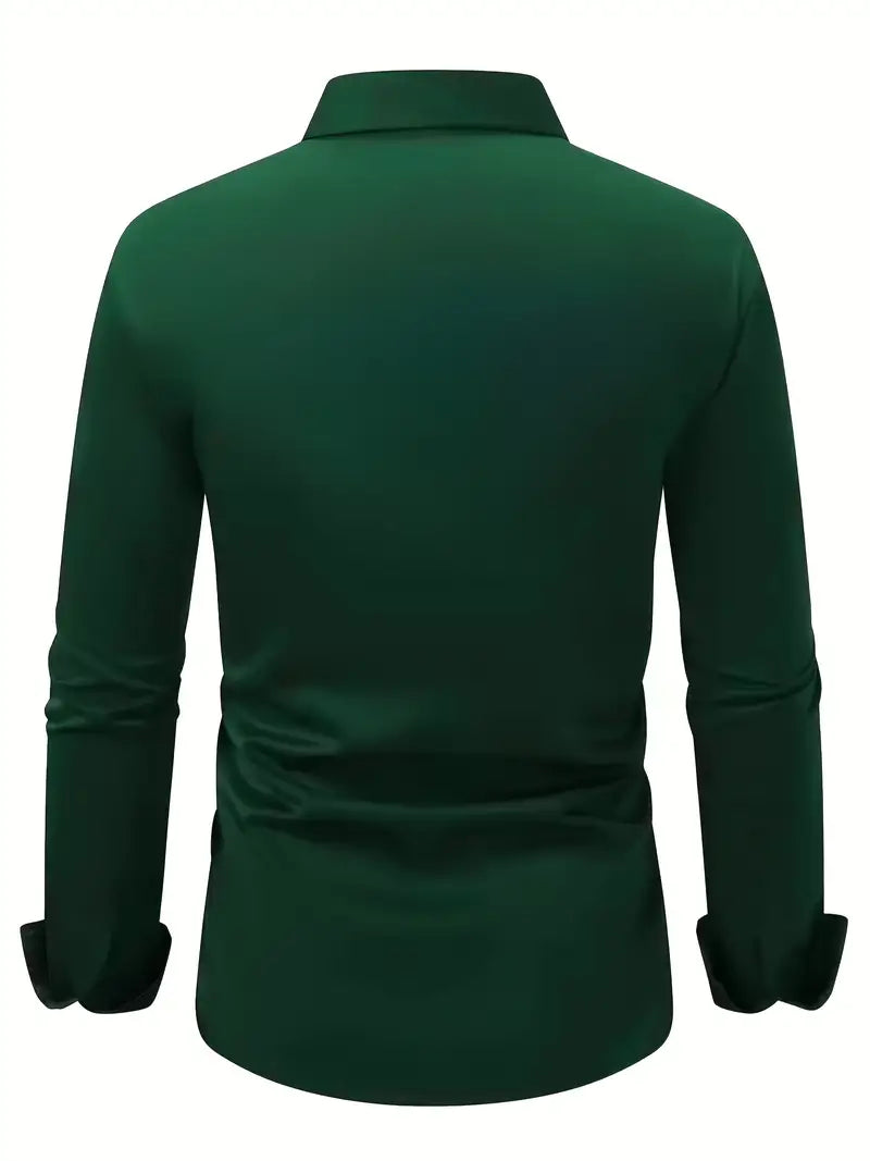 Heren Overhemd Slim Fit met Lange Mouwen en Kentkraag