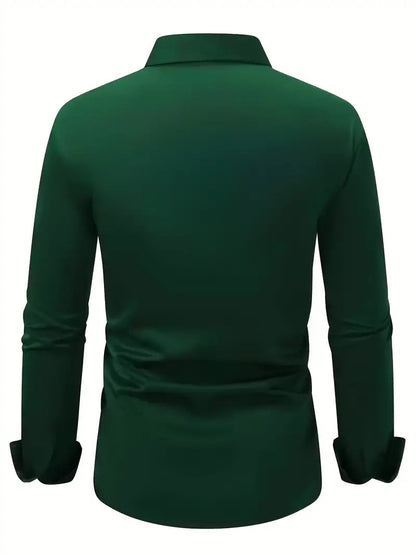Heren Overhemd Slim Fit met Lange Mouwen en Kentkraag