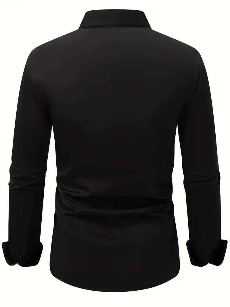 Heren Overhemd Slim Fit met Lange Mouwen en Kentkraag