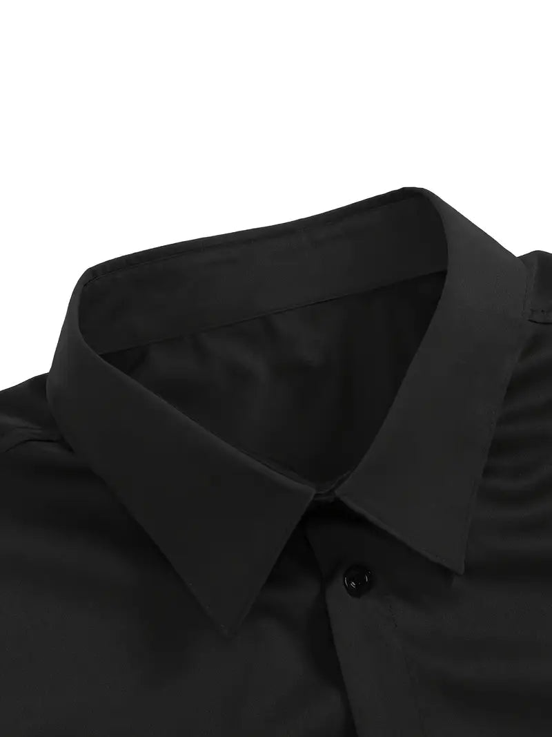 Heren Overhemd Slim Fit met Lange Mouwen en Kentkraag
