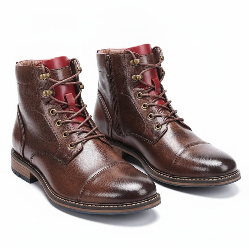 Heren Oxford Boots met Vetersluiting en Cap Toe
