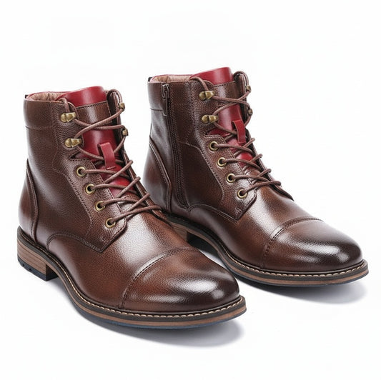 Heren Oxford Boots met Vetersluiting en Cap Toe