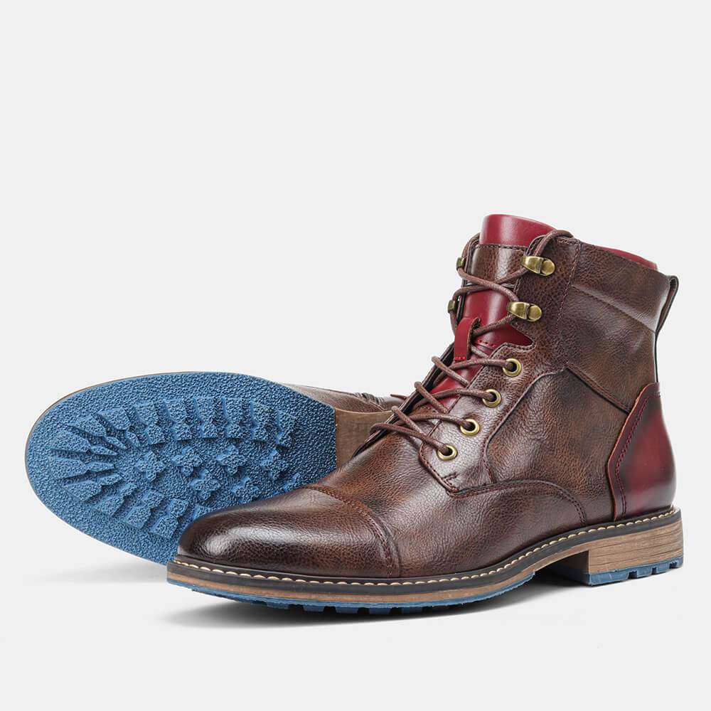 Heren Oxford Boots met Vetersluiting en Cap Toe