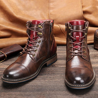 Heren Oxford Boots met Vetersluiting en Cap Toe