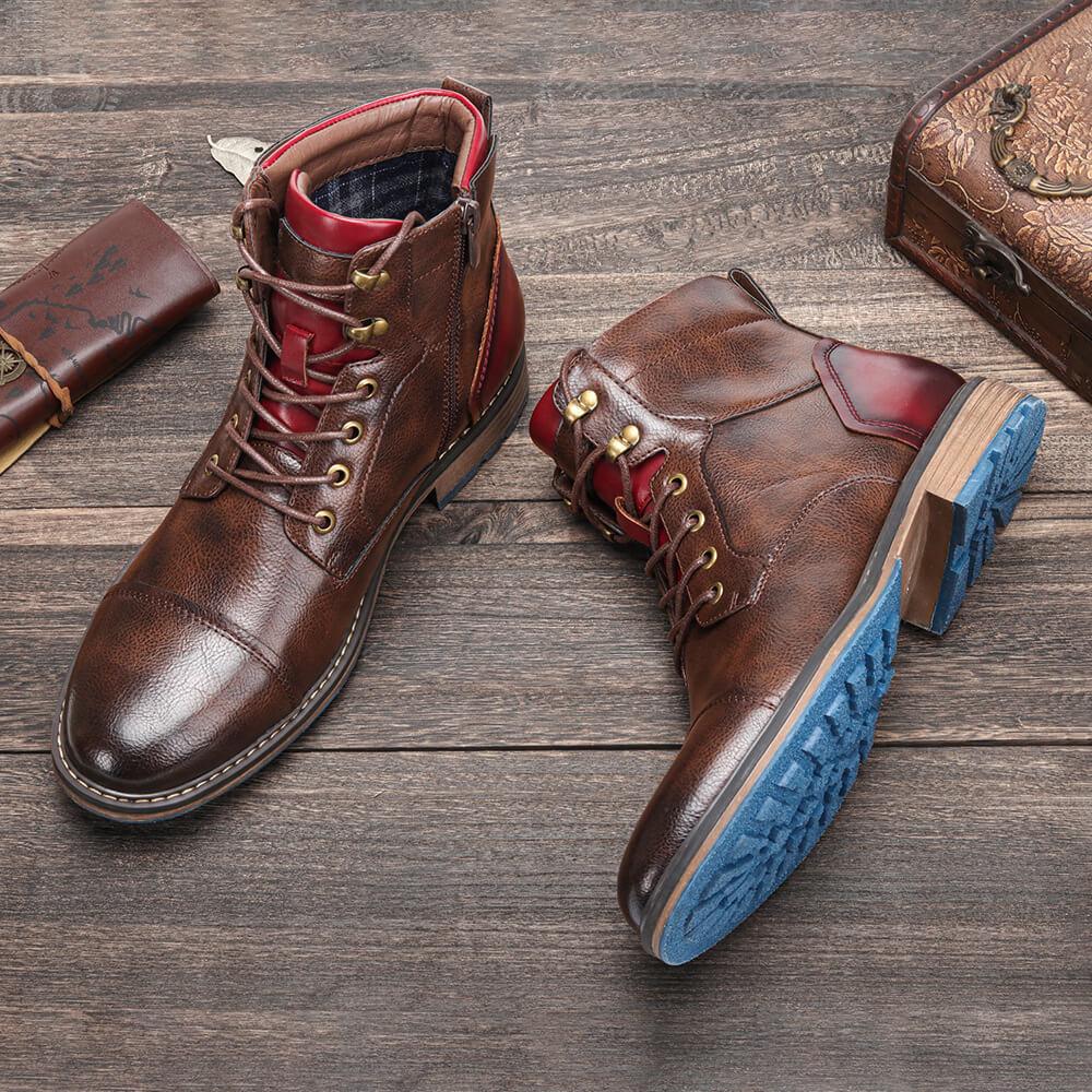Heren Oxford Boots met Vetersluiting en Cap Toe ##POS:4##