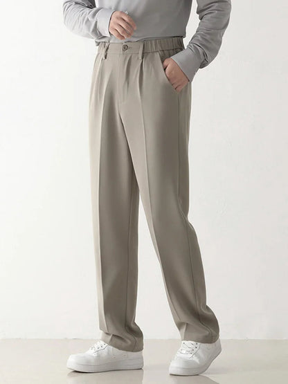 Heren Pantalon met Draped Design en Tailored Fit