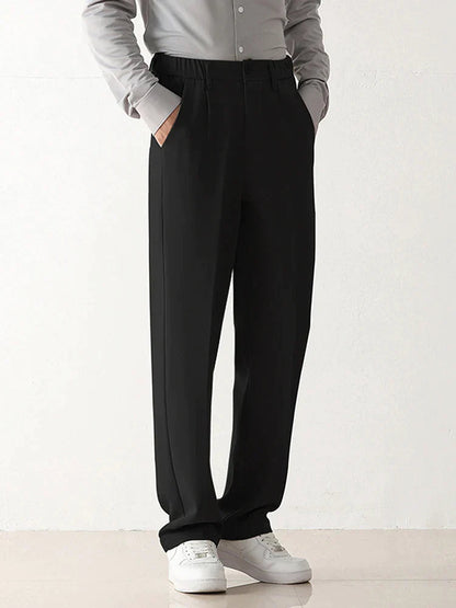 Heren Pantalon met Draped Design en Tailored Fit