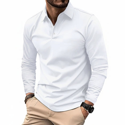 Heren Polo met Lange Mouwen en Polokraag Slim Fit