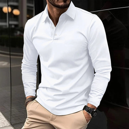 Heren Polo met Lange Mouwen en Polokraag Slim Fit