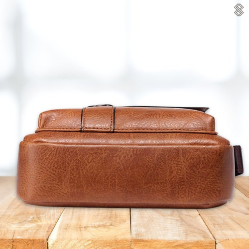 Heren Schoudertas met Ritssluiting en Handvat Faux Leer Look ##POS:11##