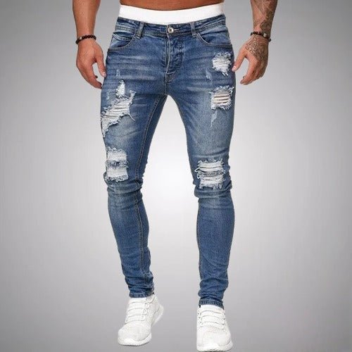 Heren Skinny Jeans met Scheuren en Slim Fit