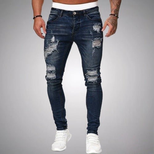 Heren Skinny Jeans met Scheuren en Slim Fit