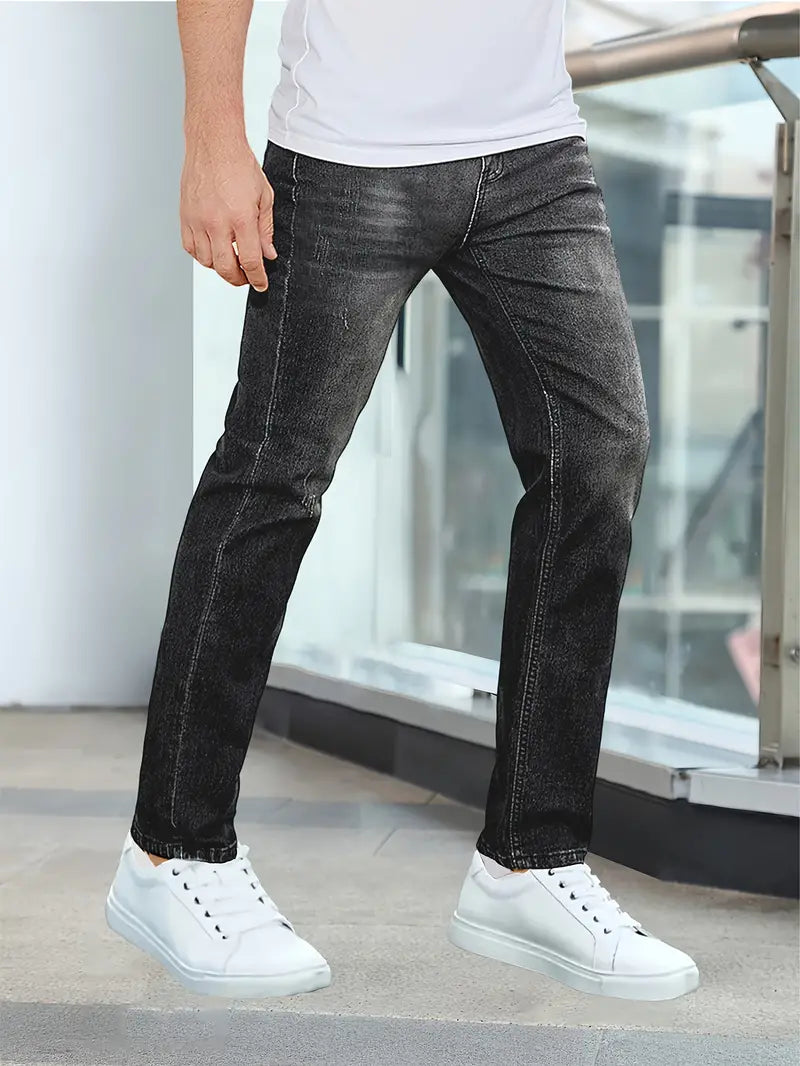Heren Slim Fit Jeans Zwart