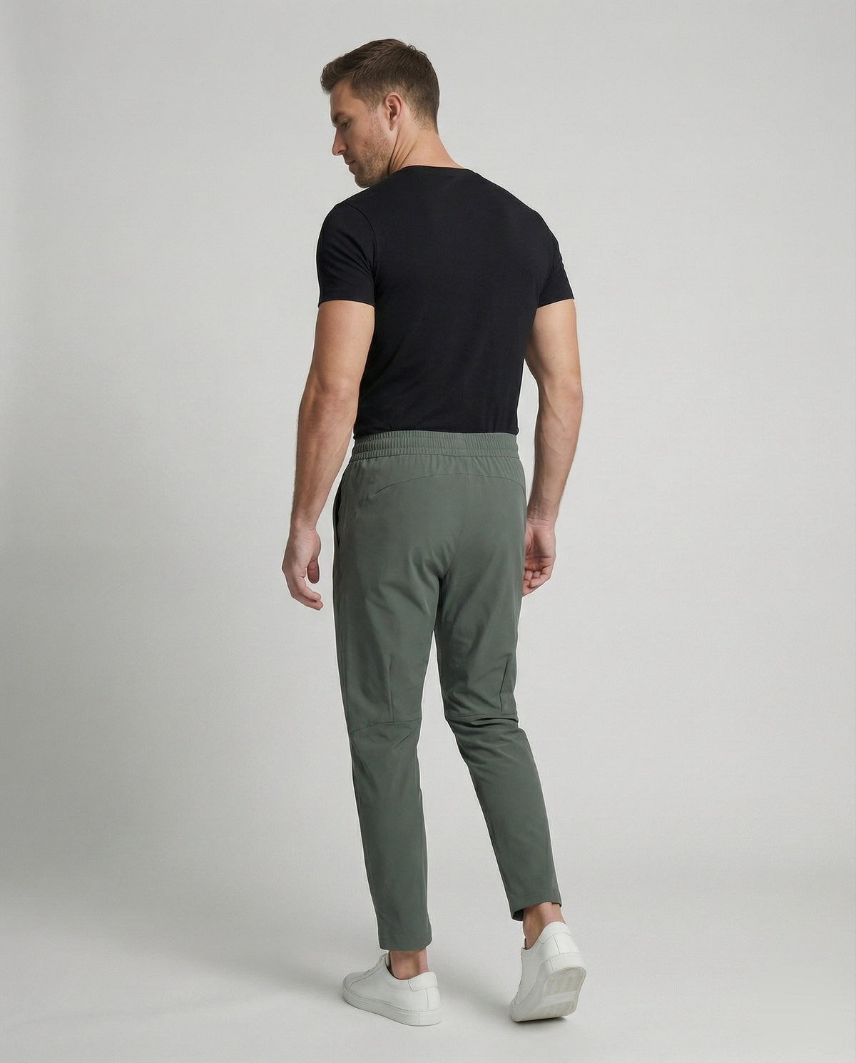 Heren Slim Fit Joggingbroek met Elastische Taille en Ritszakken