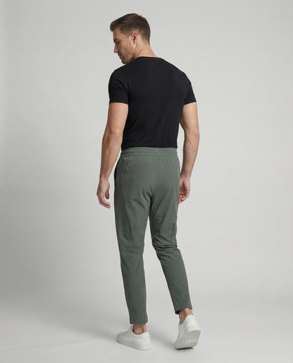 Heren Slim Fit Joggingbroek met Elastische Taille en Ritszakken
