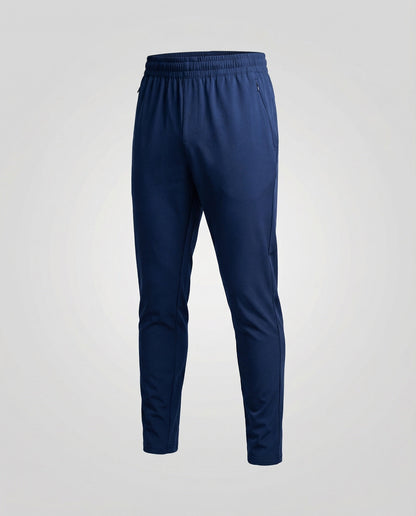 Heren Slim Fit Joggingbroek met Elastische Taille en Ritszakken Blauw