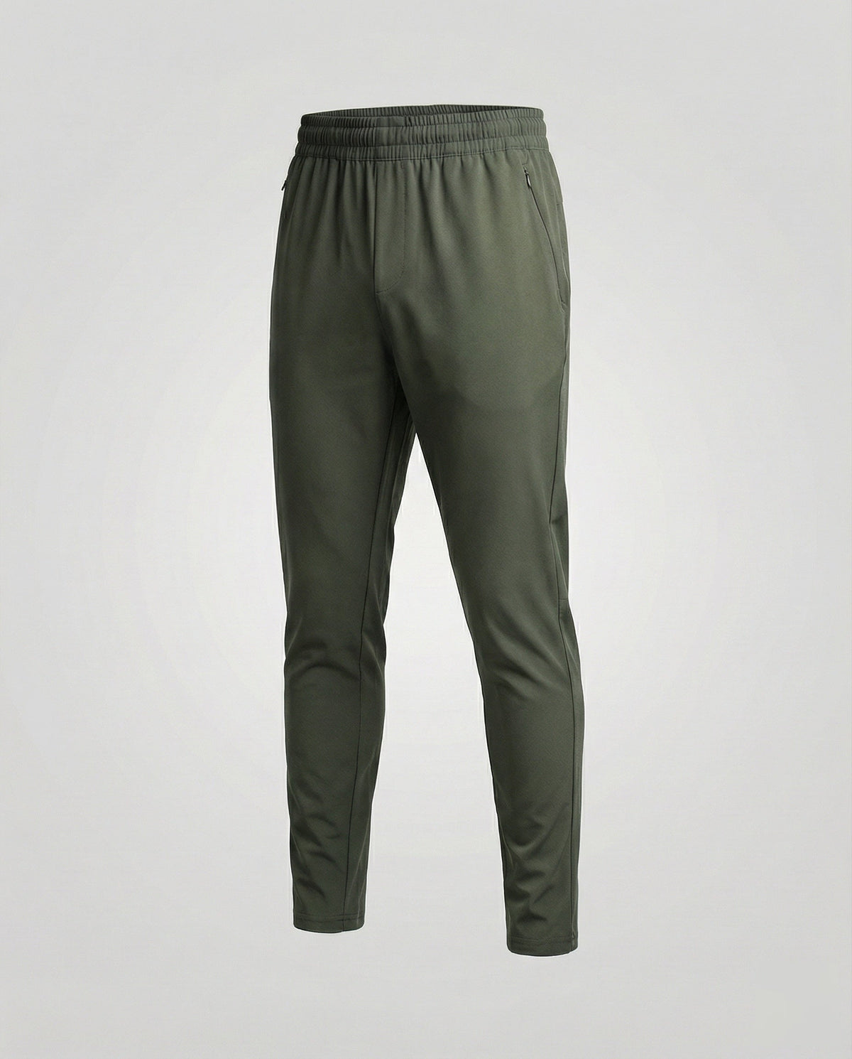 Heren Slim Fit Joggingbroek met Elastische Taille en Ritszakken Groen