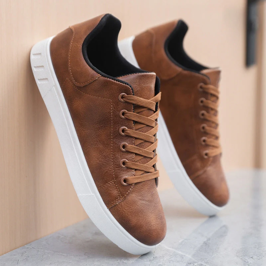 Heren Sneakers met Vetersluiting, Lage Schacht en Strak Silhouet