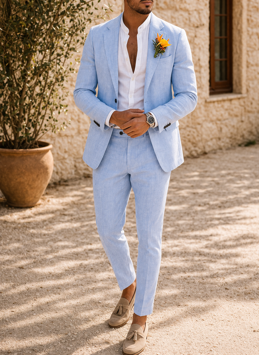 Heren Trouwpak 2-delig Slim Fit met Single-breasted Blazer